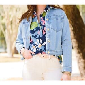 Spartina 449 Knox Denim Jacket Light Blue Wash Women's Size XXL 2X